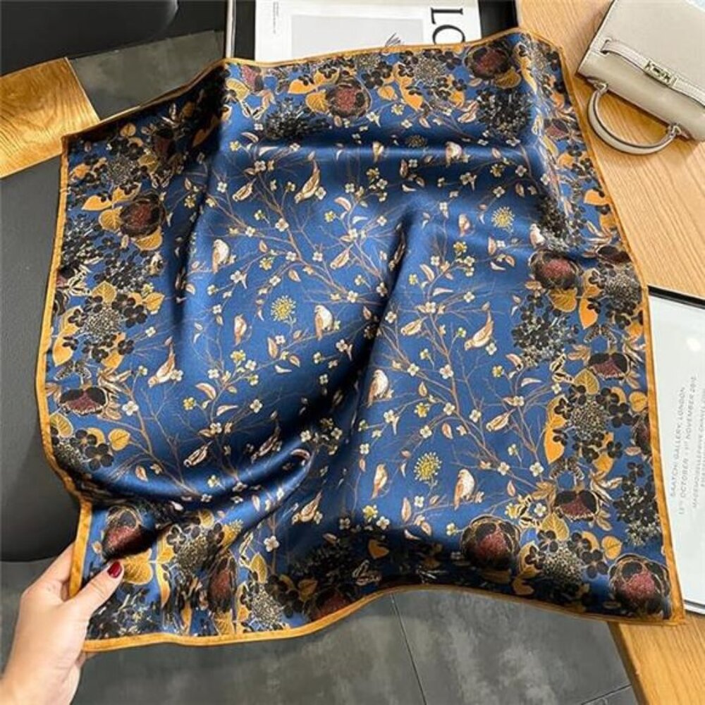 100% Pure Mulberry Silk Scarfs 27"x27" Square Scarf Women Neckerchief Headscarf - Picture 6 of 7